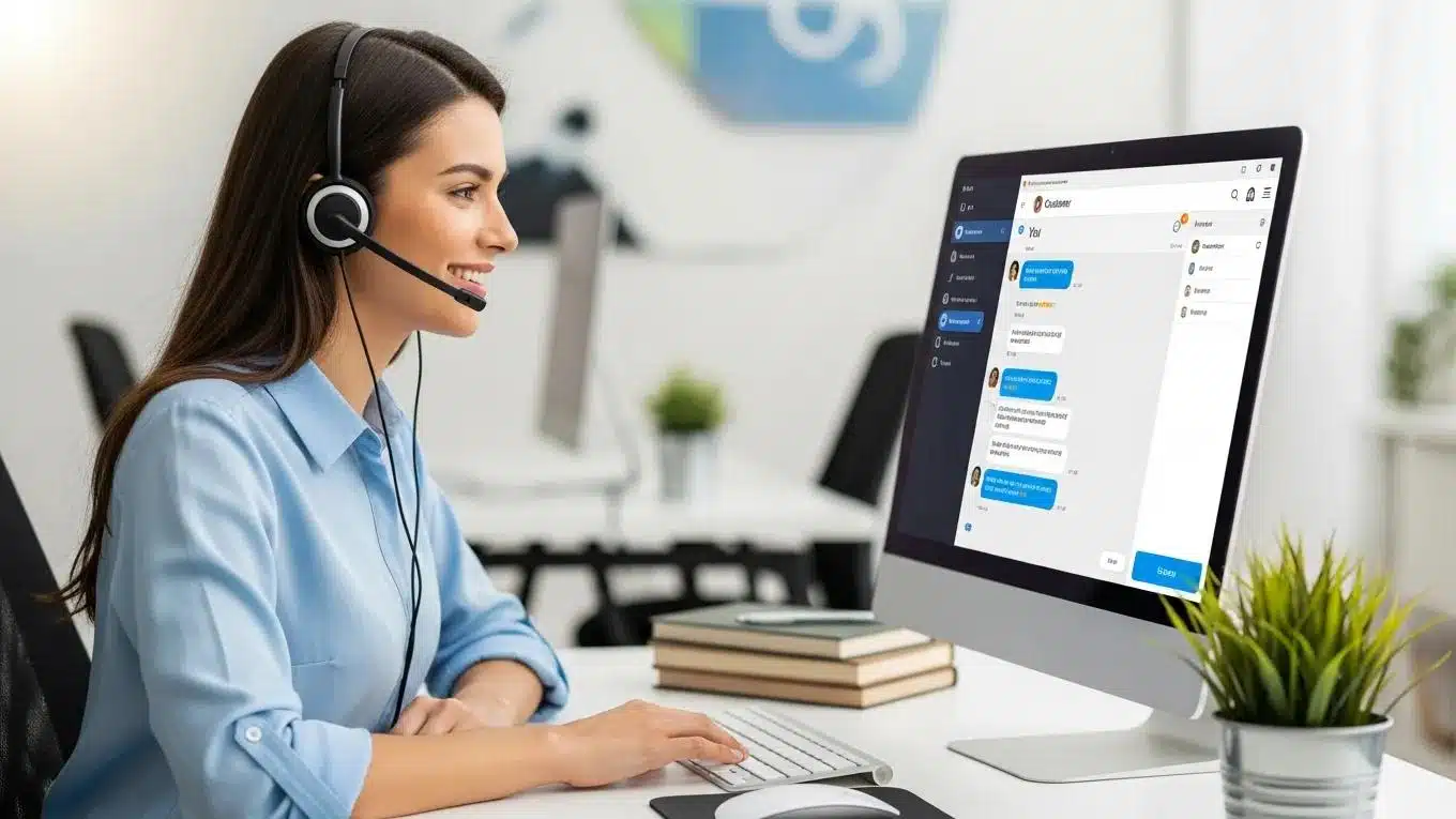 AI Website Builder With Support: What Sets WP Support Lab Apart 1 Customer support representative assisting a client through chat support