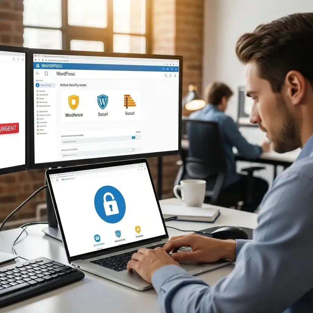 WordPress Troubleshooting Services You Can Trust 2 Person implementing security measures on WordPress site