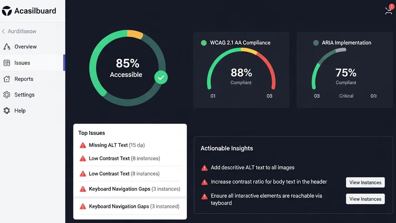 Improving WordPress Design: 6 Creative Ideas to Shine 2 Accessibility audit tool dashboard for improving WordPress site usability