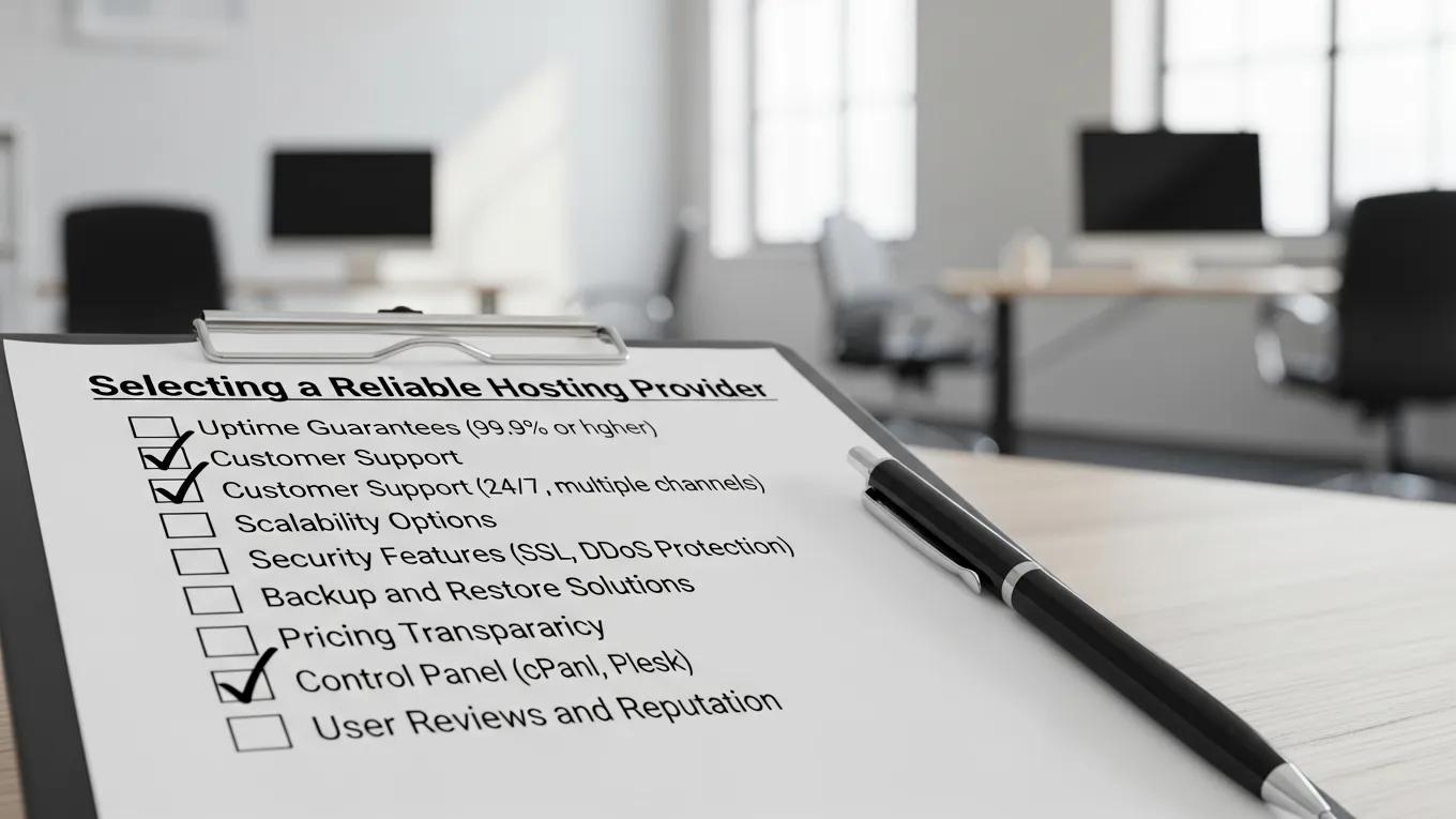 Migrating Your Site to WordPress: 6 Effortless Steps 1 Checklist for selecting a reliable hosting provider, highlighting key factors for WordPress migration
