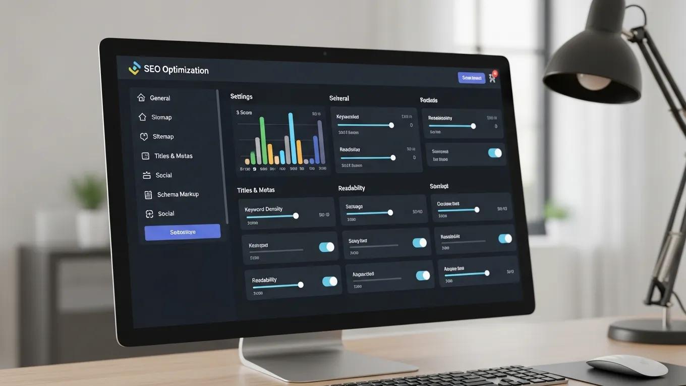 WordPress Plugin Guide: 5 Must-Haves to Master 1 Close-up of SEO plugin settings interface, illustrating website optimization tools