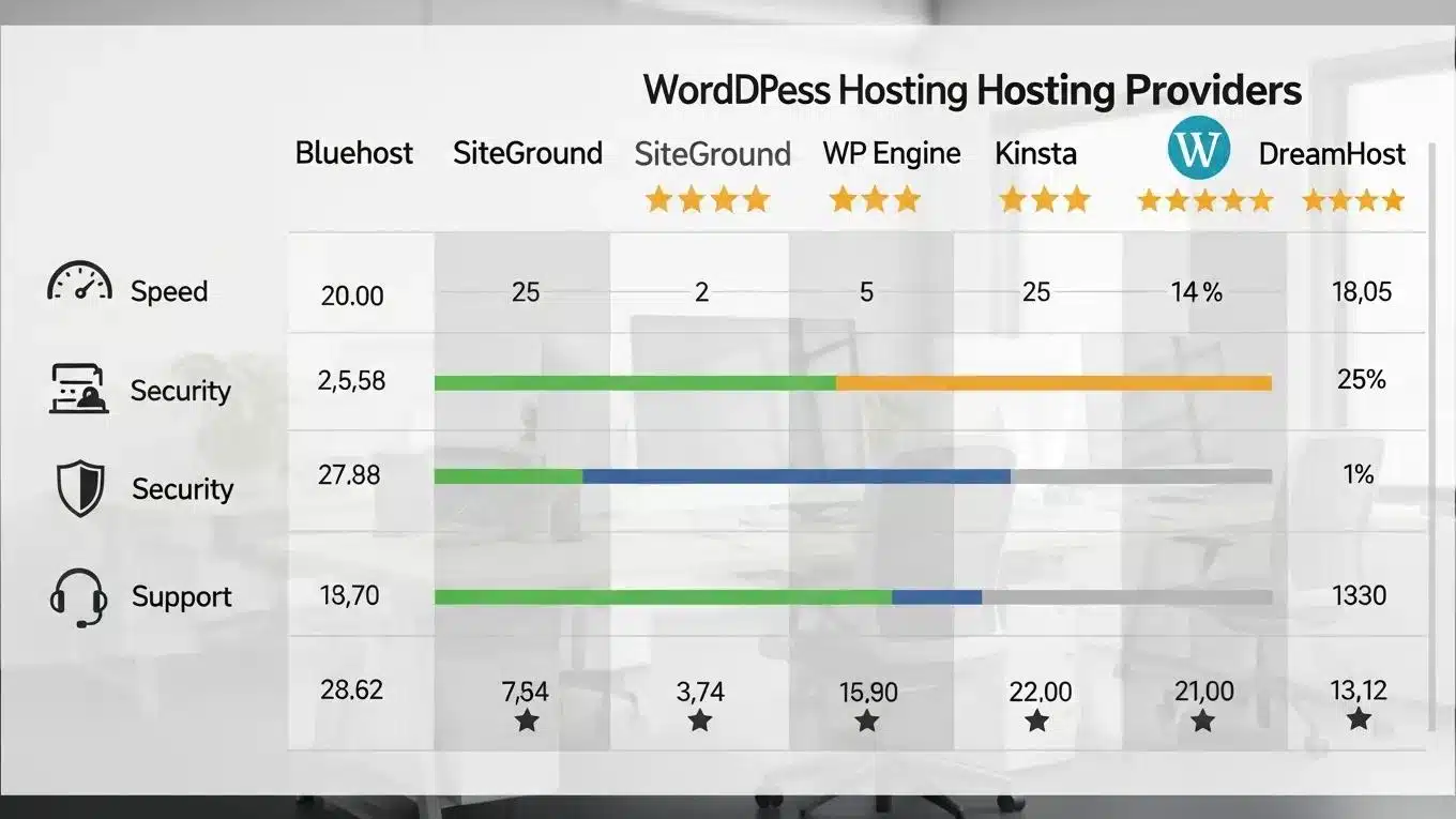 Best WordPress Hosting Options for Small Businesses 1 Comparison of top WordPress hosting providers highlighting key features for small businesses