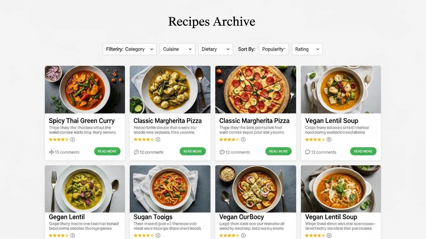 Mastering WordPress Custom Post Types: 5 Essential Steps 2 Custom post type archive page example demonstrating effective content display