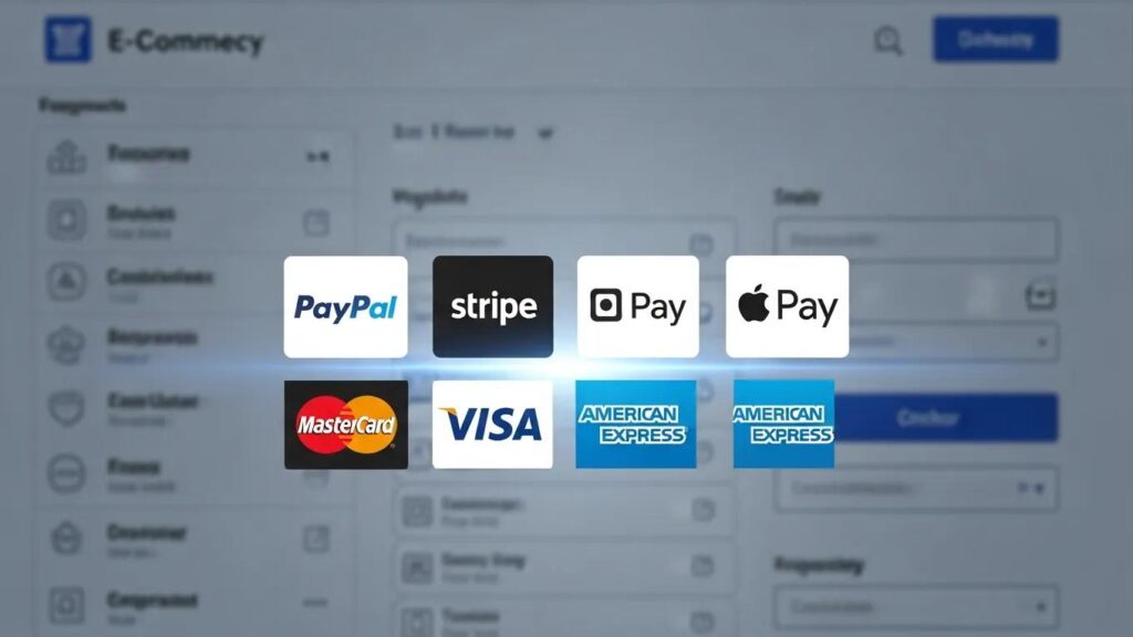 Illustration of payment gateway icons for WooCommerce integration