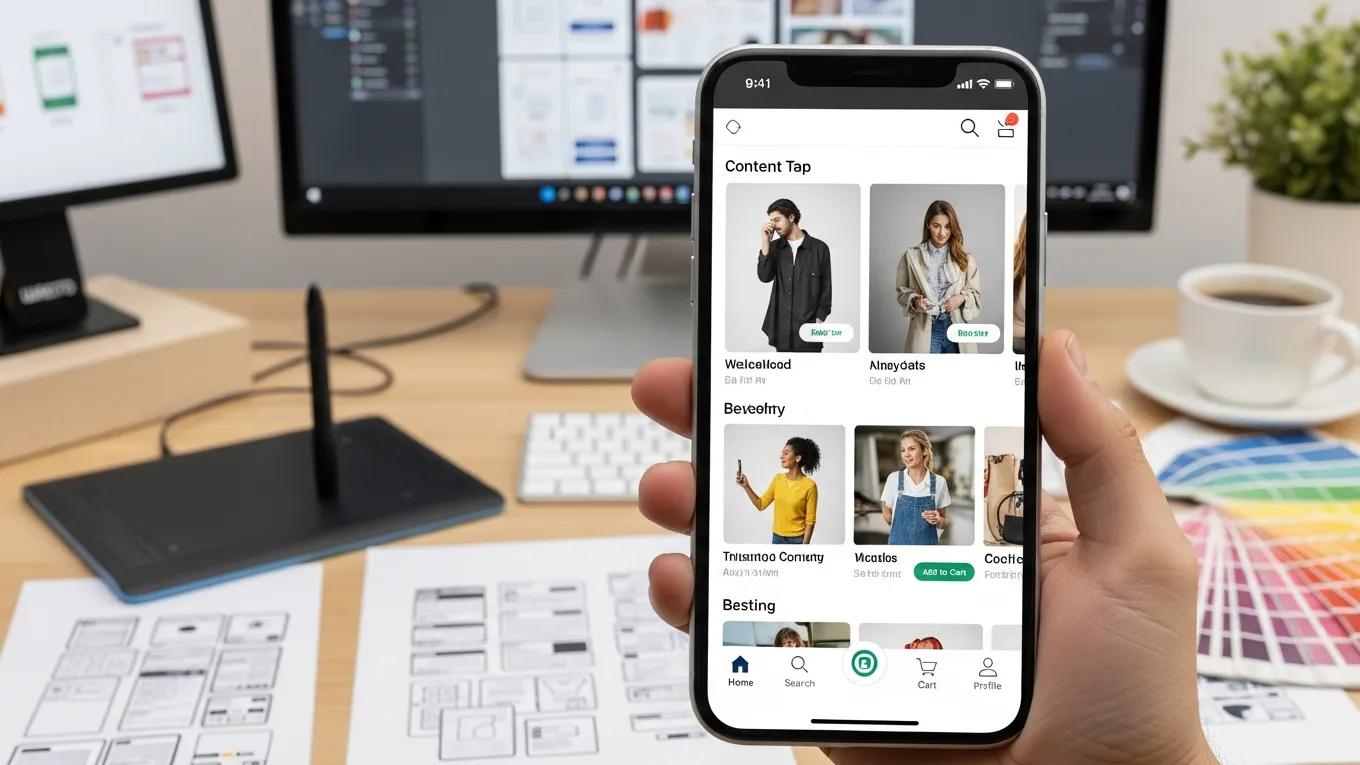 10 Powerful Web Design Trends to Expect in 2026 1 Mobile-first design concept with a smartphone showcasing a user-friendly interface, emphasizing accessibility and user-centered design principles.