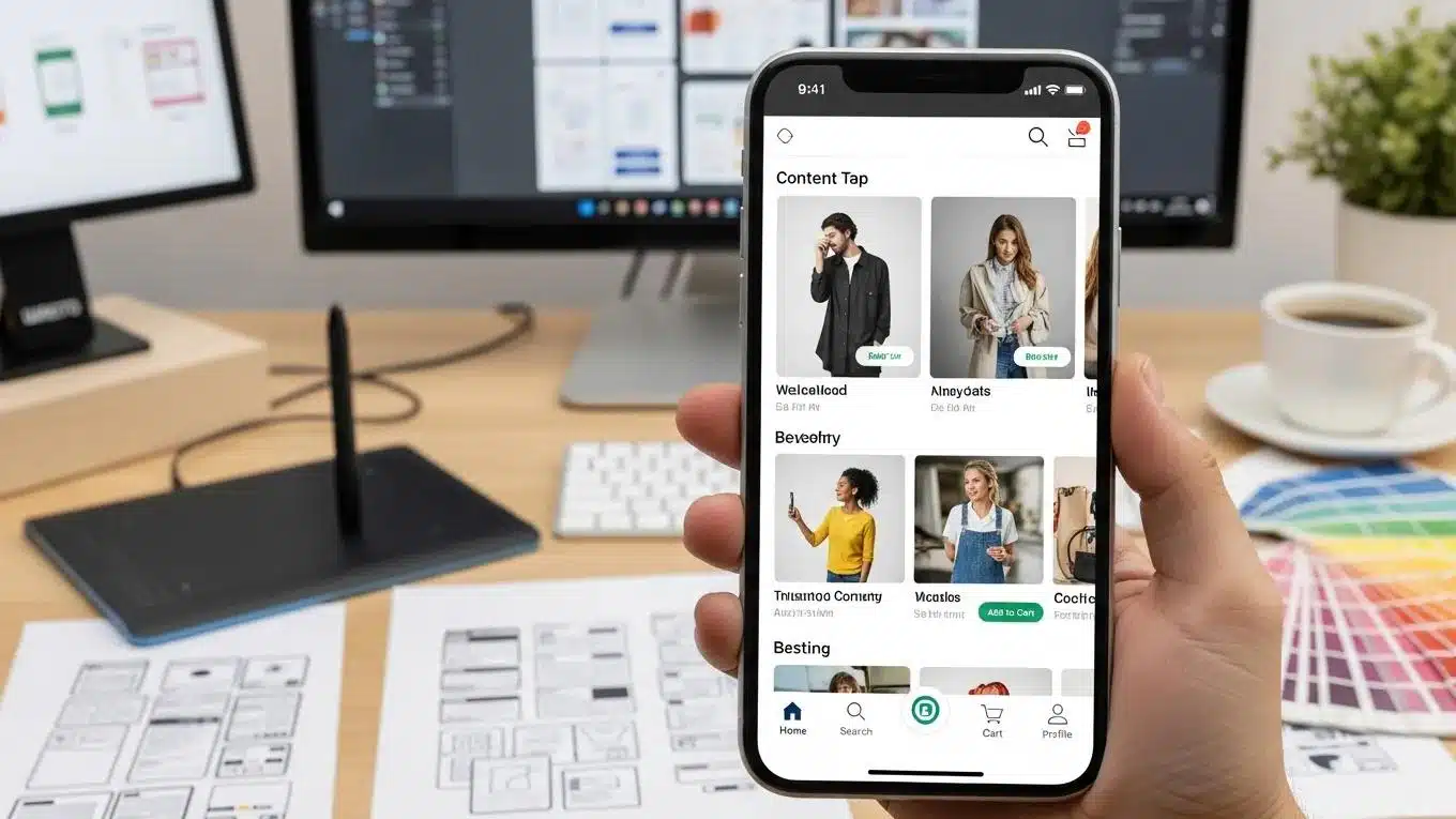 10 Powerful Web Design Trends to Expect in 2026 1 Mobile-first design concept with a smartphone showcasing a user-friendly interface, emphasizing accessibility and user-centered design principles.