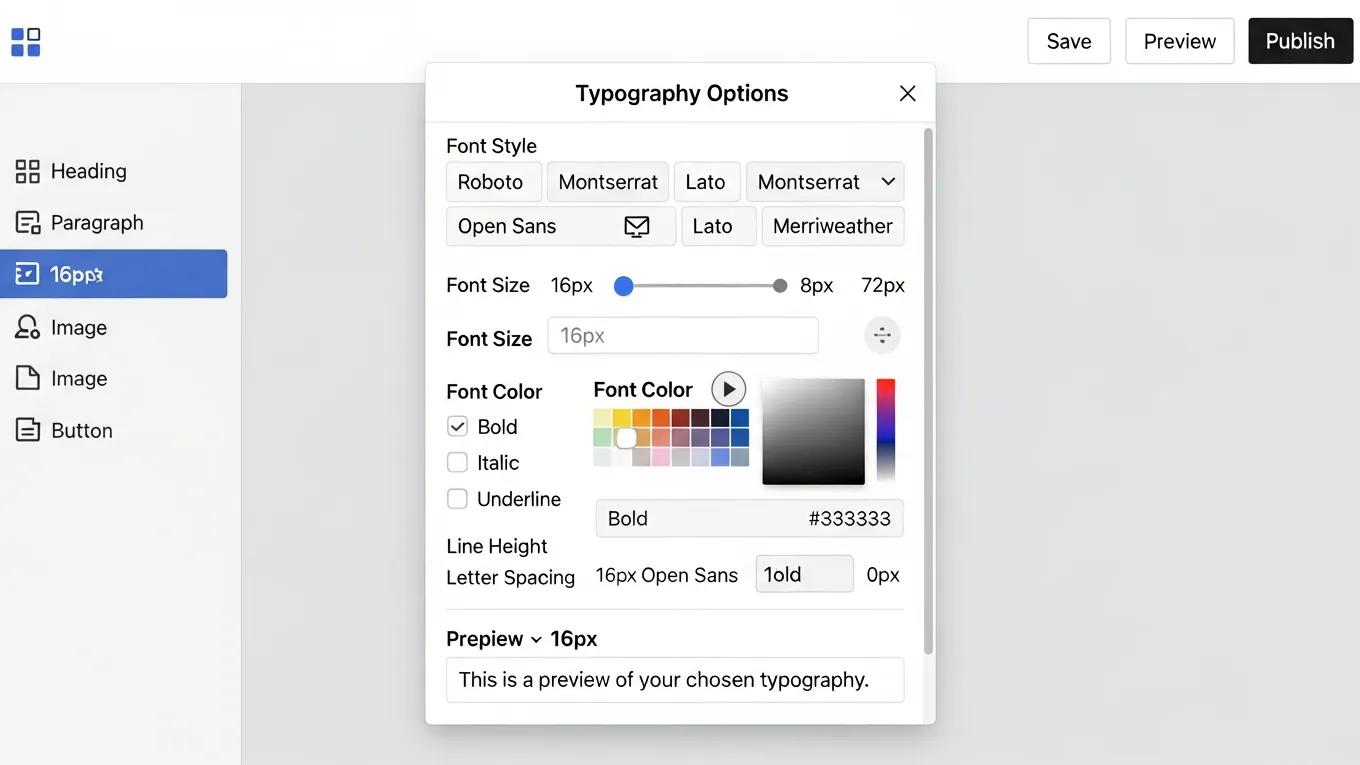 Improving WordPress Design: 6 Creative Ideas to Shine 1 Page builder drag-and-drop interface with dynamic typography options
