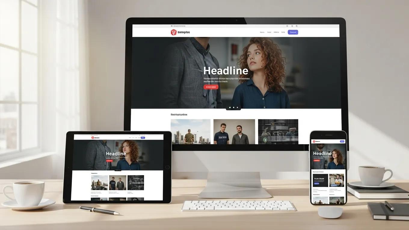 Creating a Custom WordPress Theme: 7 Essential Steps 2 Preview of a responsive WordPress theme across devices
