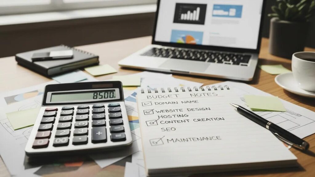 Small business website cost breakdown and pricing comparison chart