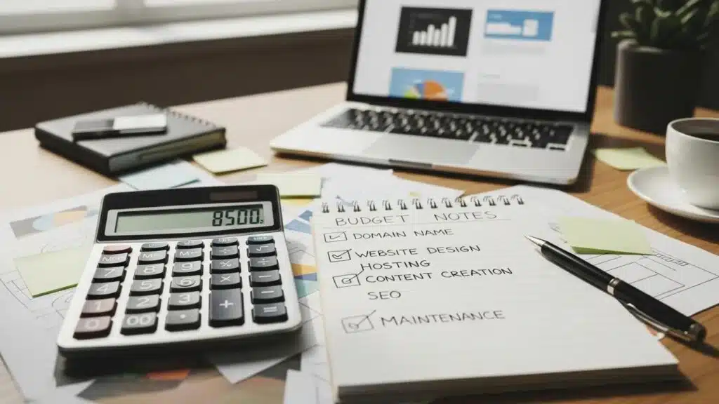 Small business website cost breakdown and pricing comparison chart