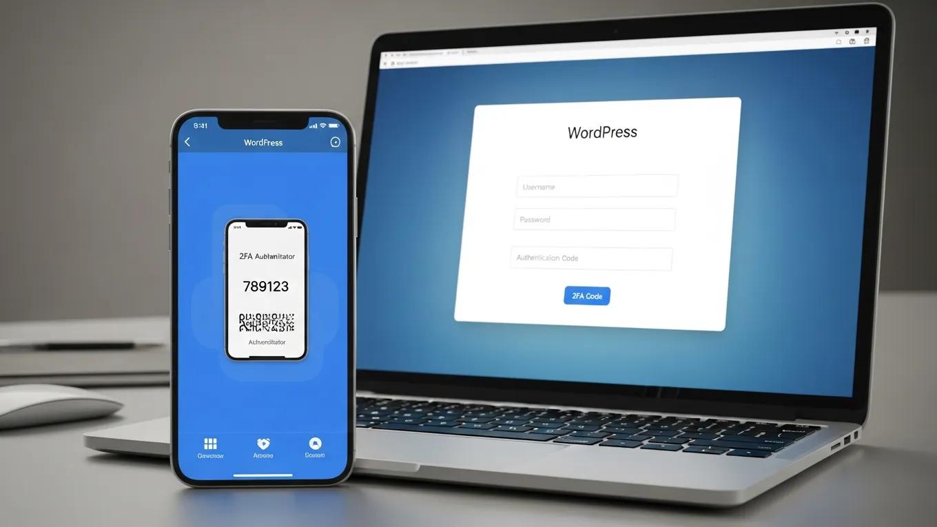 WordPress Site Security: 19 Steps to Protect Your Site 1 Smartphone with two-factor authentication code next to WordPress login