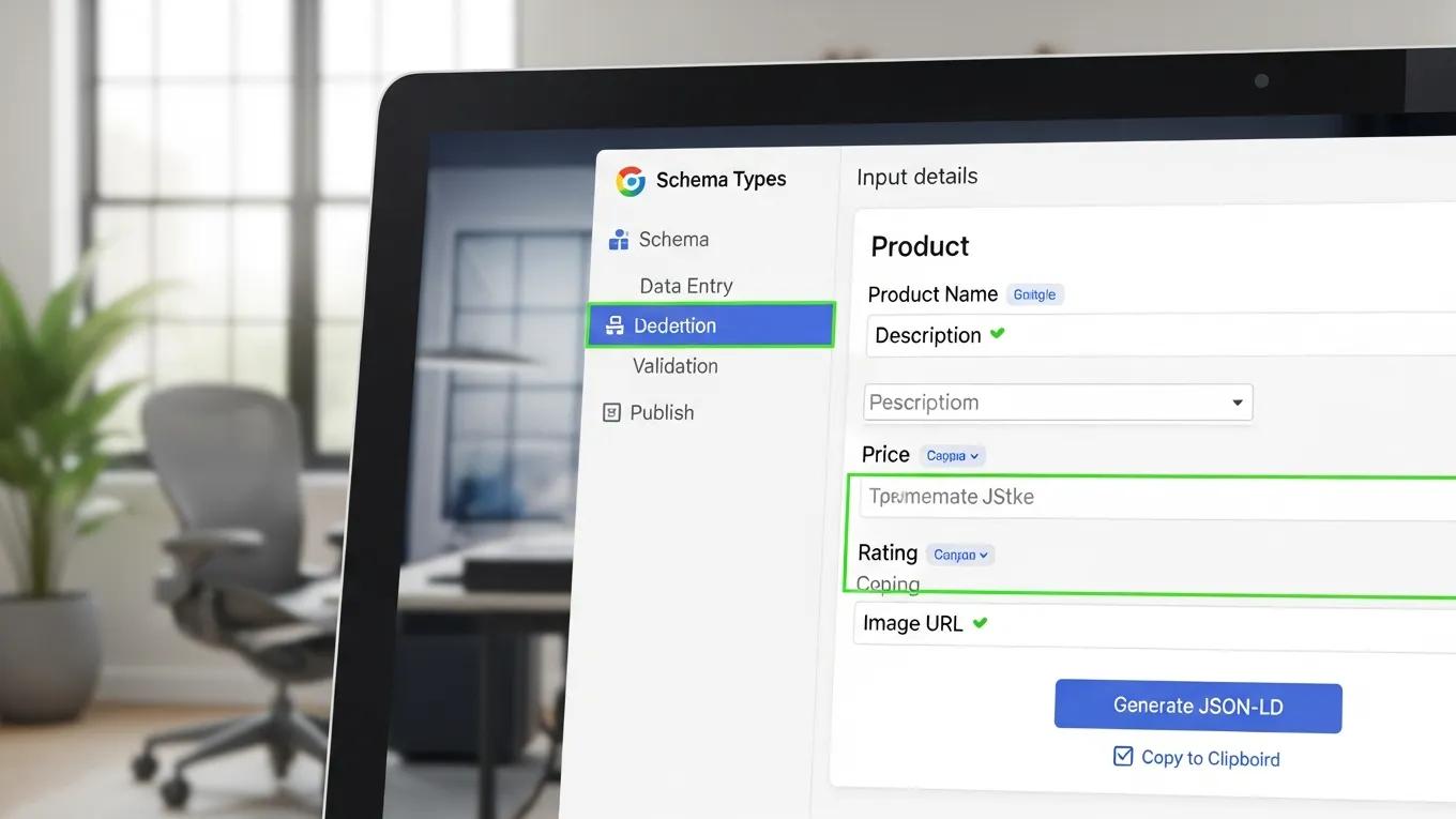 Boosting WordPress SEO: 7 Effective Tips to Win 2 User-friendly schema markup tool interface on a computer screen