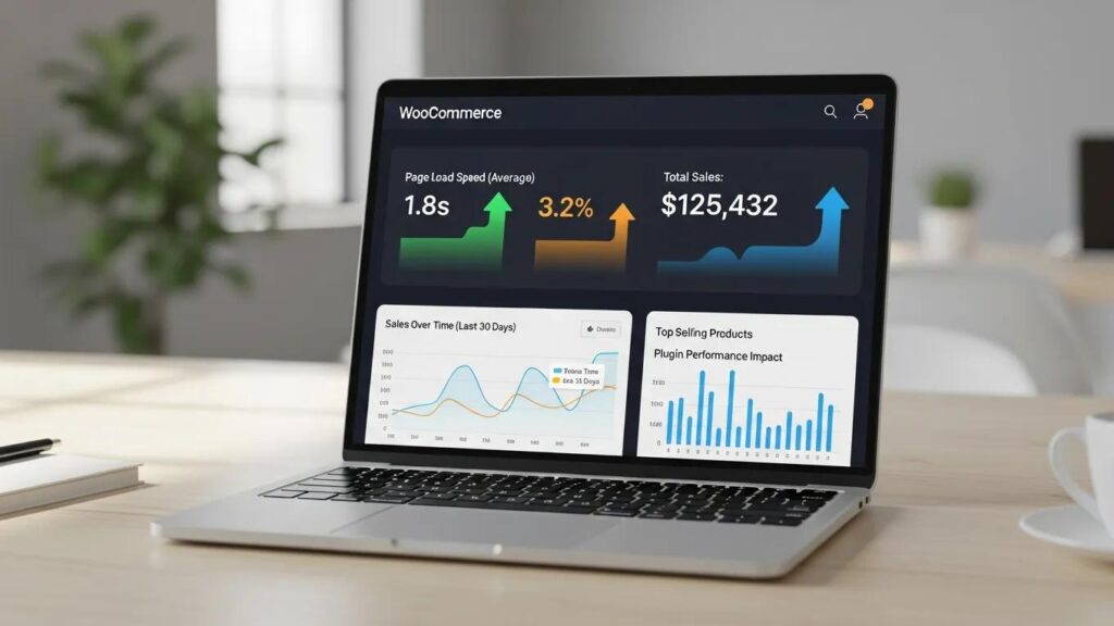 WooCommerce performance dashboard highlighting key metrics for optimization