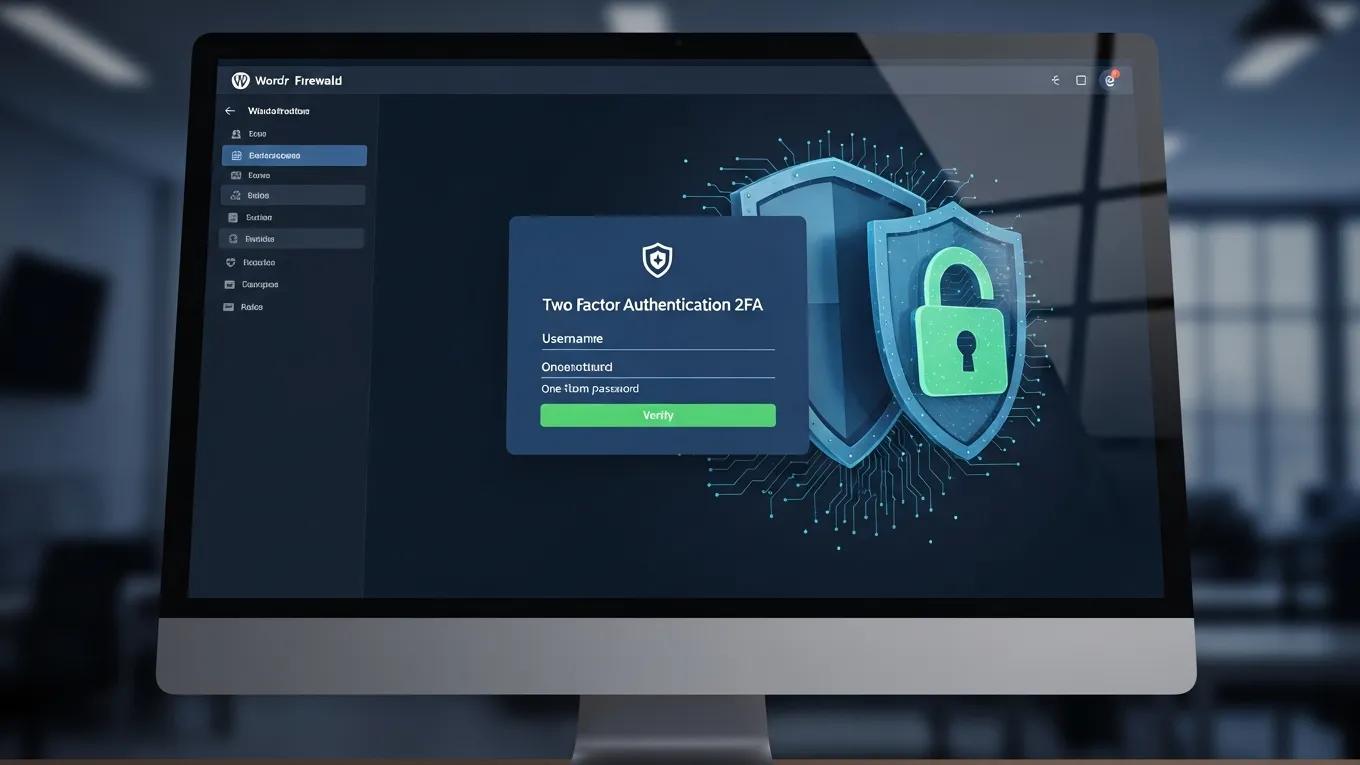 WordPress Security: 11 Powerful Ways to Fortify Your Website 1 WordPress firewall setup interface with two-factor authentication for enhanced security