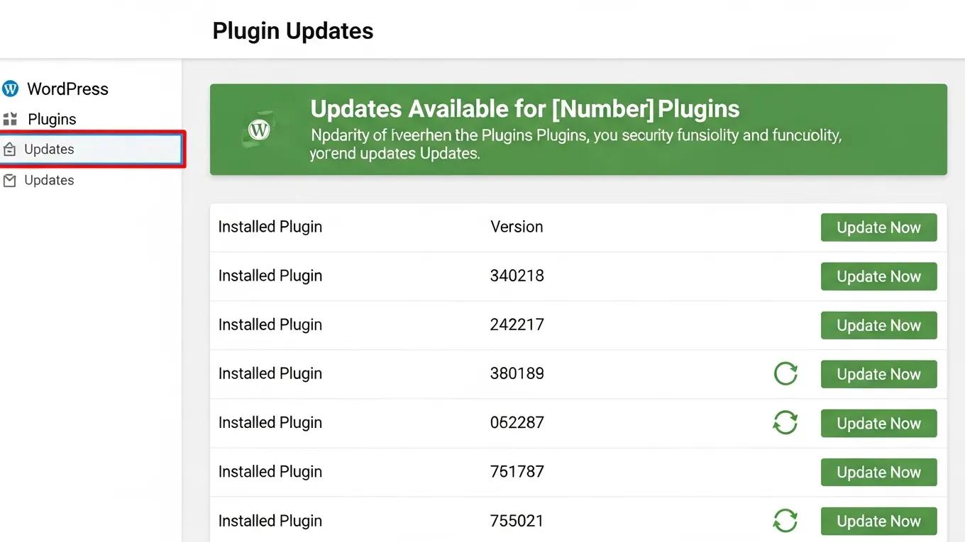 WordPress Website Health Check: 10 Powerful Tasks 1 WordPress plugin update management interface showing available updates for plugins