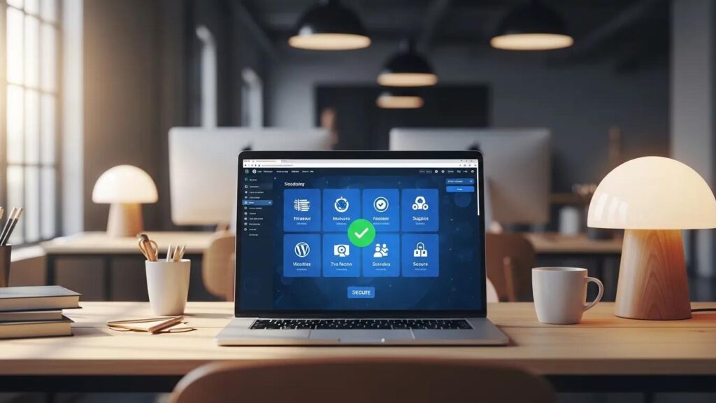 WordPress security dashboard showcasing various security plugins for enhanced site protection