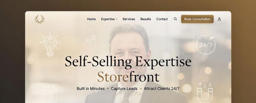 AI website builder from WP Support Lab creating a self-selling expertise storefront