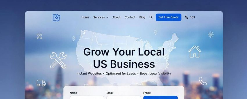 US business website builder from WP Support Lab creating a local service site