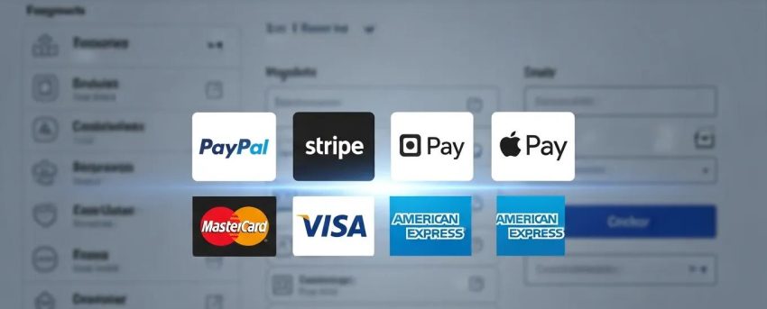 Illustration of payment gateway icons for WooCommerce integration