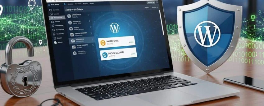 Secure WordPress site environment with cybersecurity elements