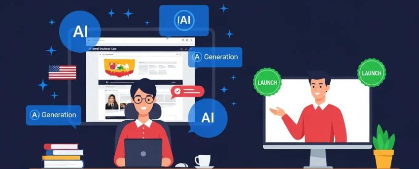 US small business owner using AI website builder with expert guidance from WP Support Lab