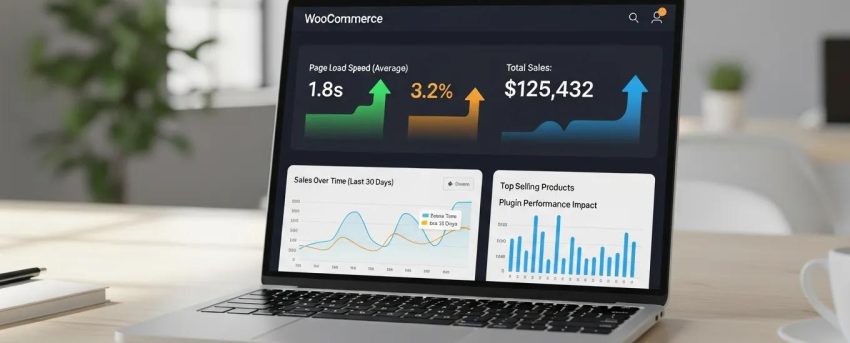 WooCommerce performance dashboard highlighting key metrics for optimization