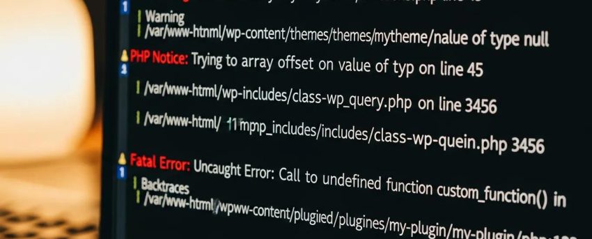 WordPress debug mode error log showcasing error messages and debugging information